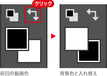 前回の描画色→背景色と入れ替え