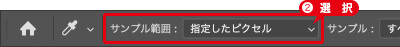 サンプル範囲:指定したピクセル