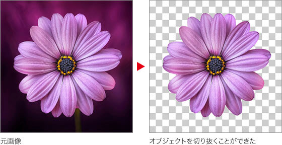 元画像 → オブジェクトを切り抜くことができた