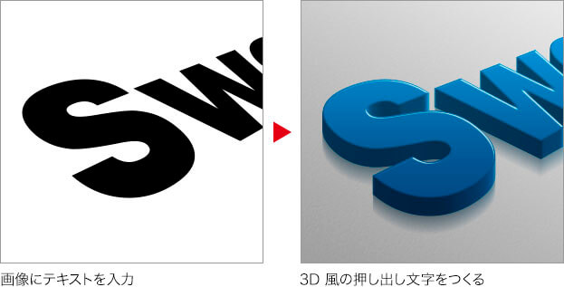 3D風の押し出し文字をつくる