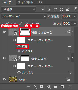 [背景のコピー2]のレイヤーマスクを選択