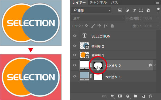 画像描画モード / レイヤーマスクモードの切り替え( オーバーレイ表示 )