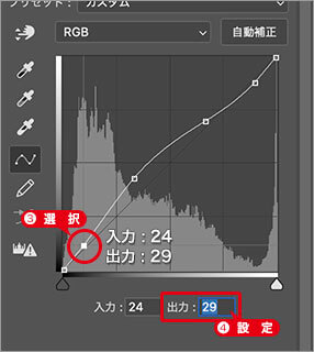 黒レベルの座標を設定