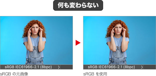 sRGBの元画像・sRGBを使用