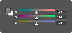 RGBの設定値が同じになる(50%グレー)