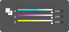 RGBの設定値が同じになる(白色)