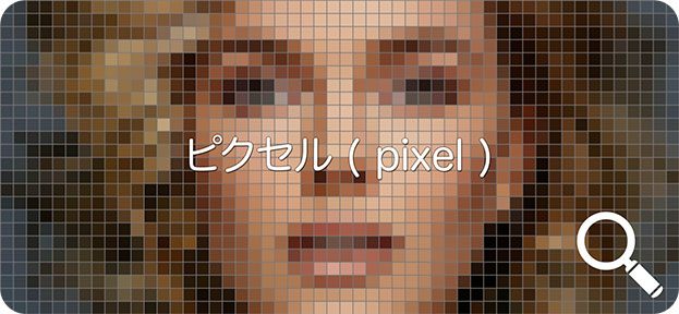 画像をズームインすると確認できるピクセル(pixel)